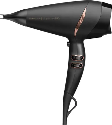 A black Remington Supercare PRO 2200 AC hair dryer is shown against a white background.