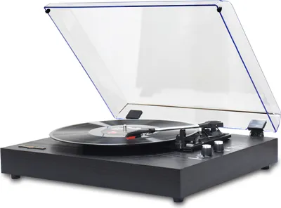 Produktbild von MzeliKing CD-Player, Vinyl-Schallplattenspieler, Plattenspieler, Grammophon, 33/45/78 Drei-Gang-Geschwindigkeit, mit Staubschutzhülle, schwarze Holzma