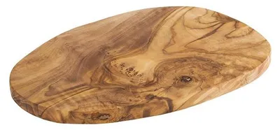 A wooden cutting board on a white background.