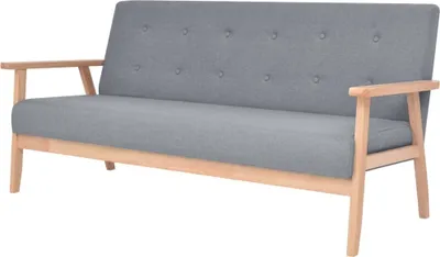 Produktbild von Design 3-Sitzer-Sofa Stoff Hellgrau, Schlafsofas 2024 Neu