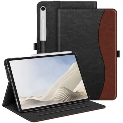 Obrázek produktu pro Pouzdro Fintie pro tablet Samsung Galaxy Tab S10 Lite/S10 FE/S9 FE 10,9" a S9 11", ochranný kryt Folio s více úhly, přihrádkou na dokumenty a funkcí automatického uspání/probuzení, černá/hnědá barva