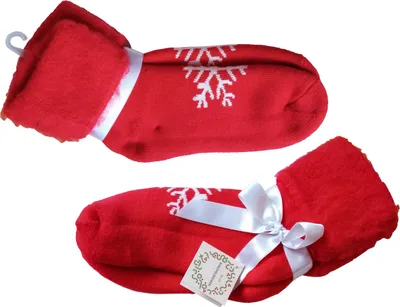 Produktbild von 1 Paar WEIHNACHTSSOCKEN 36-39 Kuschelsocken Wintersocken Thermosocken Thermo Warm Winter Socken Hausschuhe (Rot)