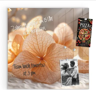 Produktbild von Magnettafel 30x30cm Pinnwand Whiteboard beschreibbar - Blumenarrangement