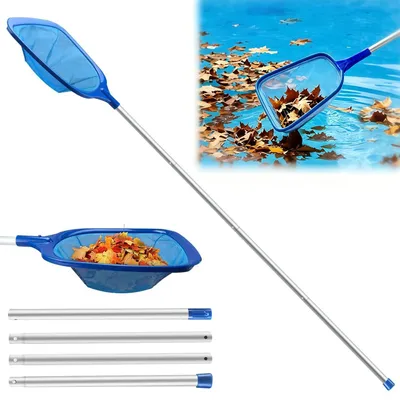 Produktbild von Pool Kescher, Laubkescher, Pool Reinigung, Poolkescher, Teichkescher, 161cm, mit Teleskopstange, für Spa, Swimmingpool, Pool, Whirlpools