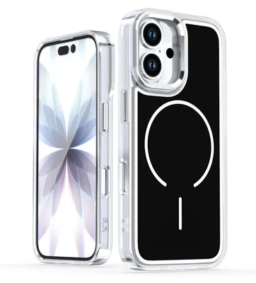 Produktbild von Magnetische Hülle für iPhone 16, Dünn Klare Stoßfest Handyhülle, Kompatibel mit MagSafe Schwarz