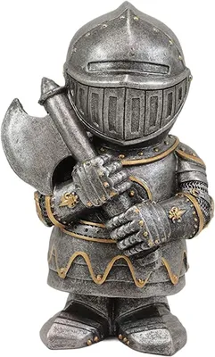 Produktbild von Ritterstatue aus Kunstharz, mittelalterlicher Zwerg, Gartendekoration, 1 Stück, für den Garten