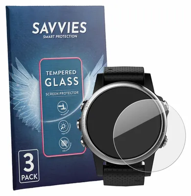 Produktbild von 3x Savvies Schutzglas für Garmin Fenix 5S (42 mm) Displayschutz 9H Glas klar transparent