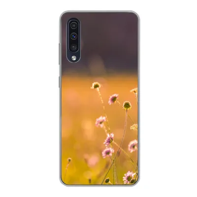 Produktbild von MuchoWow® Handyhülle Schutzhülle Hülle für Samsung Galaxy A30s Blumen - Hell - Rosa Silikon Softcase Handy Hülle - Karteninhaber