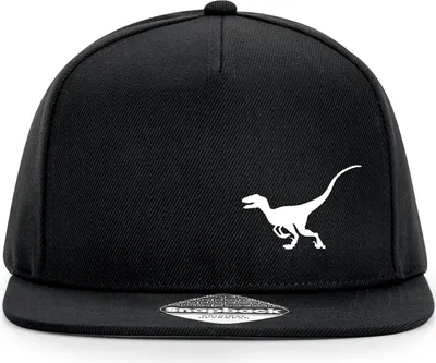 Produktbild von Huuraa Cappy Mütze Velociraptor Dinosaurier Black Polyester Snapback Kappe Geschenkidee