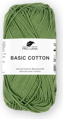 Produktbild von Pro Lana BASIC Baumwolle Baumwollgarn 50 g ideal für Kleidung, Spielzeug & Accessoires 125 m Farbe 275 - moos