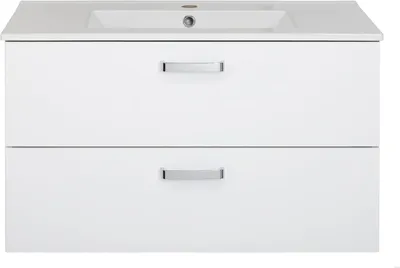 Produktbild von VBChome Badmöbelset 80x47x47 cm mit Keramik-Waschbecken und Hängeschrank mit 2 Schubladen – Kompakt und funktional für kleine Badezimmer