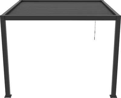 Produktbild von Bioklimatische Aluminium-Wandpergola mit verstellbaren Lamellen, 9,36 m² – Anthrazit – SERADO