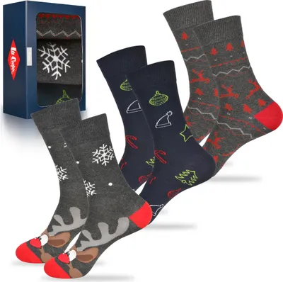 Obrázek produktu pro 3 páry vánočních ponožek od Lee Cooper jako dárek k Vánocům, 39-42