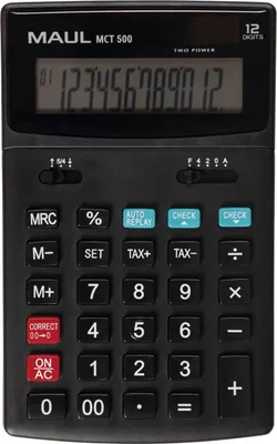 Produktbild von MAUL Tischrechner MCT 500 LCD-Anzeige 1-zeilig, 12 Ziffern Solar Batterie 17.4 x 10.7 x 2.2 cm schwarz