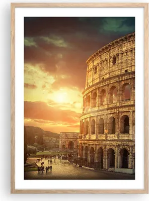 Produktbild von Gerahmtes Poster - Rahmen in heller Eiche - Coloseum Roma Architektur Italien - 50x70 cm - Wand Bild - Wanddeko - Wandbilder - Wandposter - Bilderrahmen - Bilder - Kunstdruck - P2NPA50x70-2966