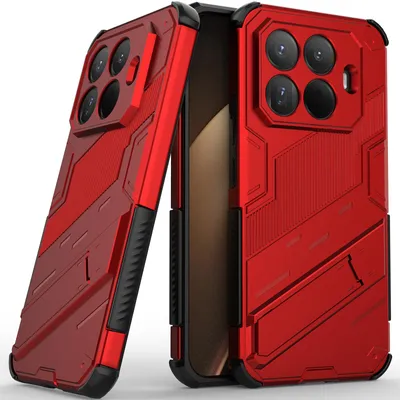 Produktbild von Armor Hülle für Xiaomi 15T Pro Hybrid PC TPU Bumper Stoßfestes Schutzhülle mit Standfunktion Rot