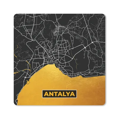Produktbild von MuchoWow® Mauspad Mousepad Antalya - Gold - Karte - Stadtplan 30x30 cm - Mousepads - Maus Mat - Pad - Mausunterlage - Gaming