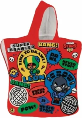 Produktbild von Brawl Stars Poncho Kinder Gemütlicher Kinder-Kapuzenponcho, 100x55 cm