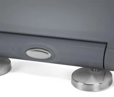 Produktbild von spirella WC Sitz Toilettendeckel Duroplast mit Absenkautomatik und auf Knopfdruck abnehmbar zur Reinigung in Grau – Easy Fix Clip System