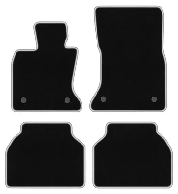 Produktbild von Fußmatten Velours Schwarz/Silber für BMW GT F07 xDrive 2009-2017 Set 4-tlg