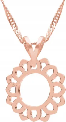 Image de collier en argent 925 or rose motif fleurs
