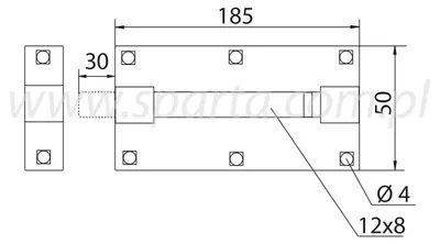 Produktbild von Zasuwka 8" / 203 mm Riegelschloss schwarz für Türen und Tore