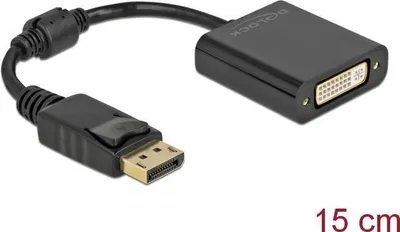 Produktbild von Delock Adapter DisplayPort 1.1 Stecker zu DVI Buchse Passiv schwarz