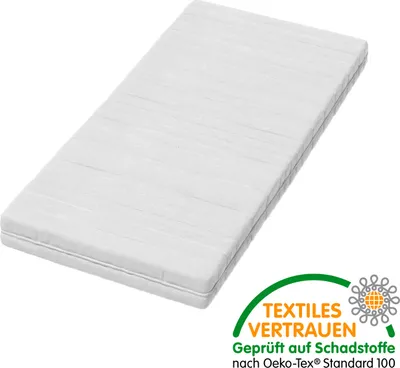 Zdjęcie produktu dla ACMA II Łóżko młodzieżowe Łóżeczko dziecięce 140 x 70 Łóżko junior Kompletny zestaw z materacem, stelażem i zabezpieczeniem przed wypadnięciem Biały / szary , z pojemnikiem na pościel, pokój dziecięcy