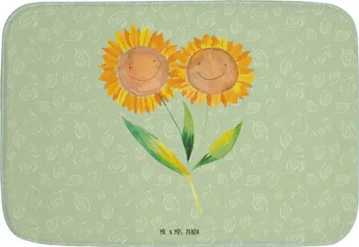 Produktbild von Mr. & Mrs. Panda teppich für bad Blume Sonnenblume - Blattgrün - Geschenk, Garten, Lieblingsmensch, duschmatte, Vertrauen, Badteppich, badezimmermatte, Badläufer