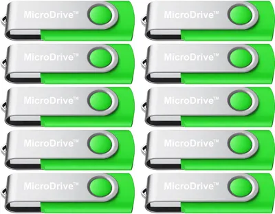 Produktbild von 10x 8GB USB 2.0 Stick Flash USB Drive Swivel USB Flashdrive Speicherstick Memorystick Farbe:Grün