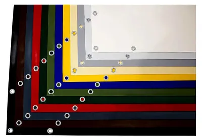 Produktbild von 600 g/m² PVC LKW Abdeckplane mit verzinkten Ösen 50 cm – UV-stabil und reißfest (Anthrazit, 2,5m x 10m)