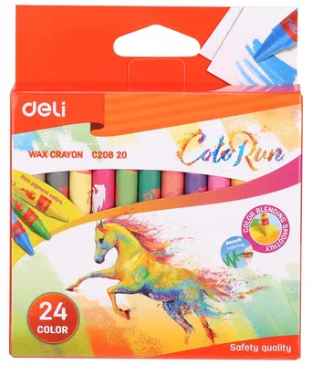 Imagen del producto de DELI, lápices de cera redondos, set de 24 colores