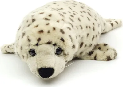 Zdjęcie produktu dla Uni-Toys - Szara foka w cętki - 46 cm (długość) - pluszowa foka - miękka zabawka, przytulanka