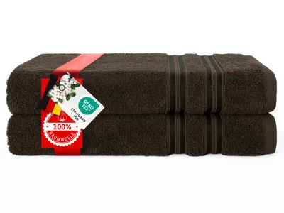Produktbild von Hammetex Badetücher 2er Set 70x140 cm – 100% Baumwolle Frottier,  , mit Aufhängeschlaufe