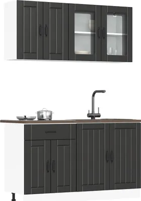 Produktbild von Hochwertig 4-tlg. Küchenschrank-Set Kalmar Schwarz Holzwerkstoff 3314862