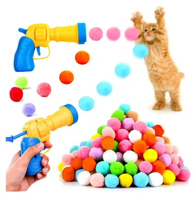 Produktbild von Katzenspielzeug Set mit 100 Bällen und Katzenballwerfer