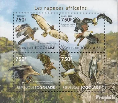 Produktbild von Briefmarken Togo 2011 Mi 4122-4125 Kleinbogen (kompl.Ausg.) postfrisch Afrikanische Greifvögel