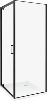 Zdjęcie produktu dla BELIANI Kabina prysznicowa czarna szkło hartowane aluminium pojedyncze drzwi 70 x 70 x 185 cm nowoczesny design