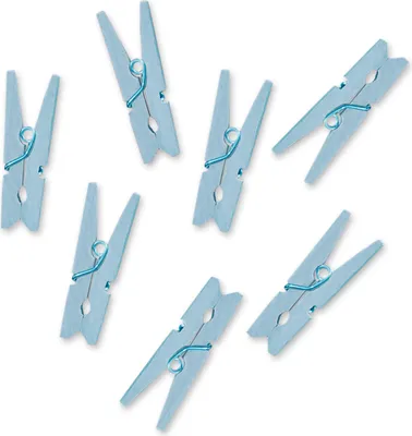 Produktbild von 20 kleine Holzklammern, babyblau