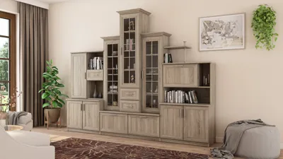 Produktbild von Meblast | Hades Wohnwand; Helles Sonoma - Premium Beschläge | Möbel, Modern, Zeitlos TV-Möbel, Große Anbauwand, Schrankwand, Wohnzimmer-Set, Sonoma Eiche