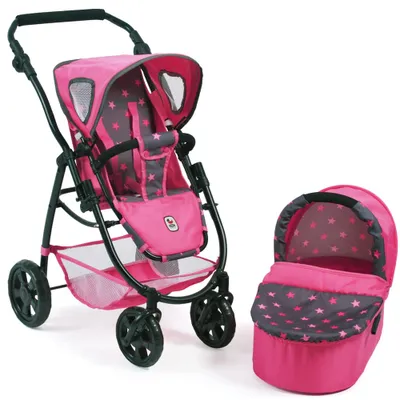 Produktbild von Bayer Chic 2000 Kombi Puppenwagen Emotion 2 in 1 2018, Farbauswahl:Sternchen Pink