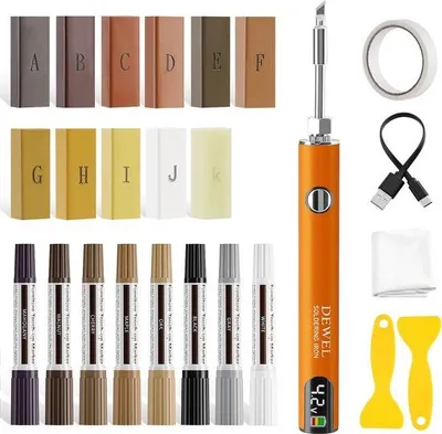 Productafbeelding van Parket vinylvloeren reparatieset - wasmelder met display - 11 kleuren houtstopverf - eenvoudig te gebruiken