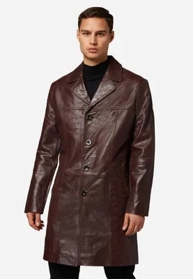 Produktbild von Herren Ledermantel Kurzmantel Gehrock Ricano SAFARI – braun / XL