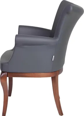 Produktbild von Grauer Designer Stuhl Lehnsstuhl Polsterstühle Luxus Esszimmer Sessel