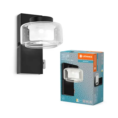 Obrázek produktu pro Nstnn a stropn svtidlo LEDVANCE ORBIS Flame s LED diodami, ern, 5,5 W, 350 lm, 3000/4000 K, teplota barvy nastaviteln nstnnm spnaem (studen bl/tepl bl), kryt IP44 proti cizm tlesm a stkajc vod