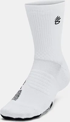 Image de Under Armour Curry Chaussettes Armourdry Playmaker Mid Blanc EU 47 1/2-50 1/2 Blanc EU 47 1/2-50 1/2