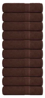 Immagine prodotto di vidaXL Asciugamani da bagno FROGN, 10 pezzi, marroni, 100x150 cm, 360 g/m²