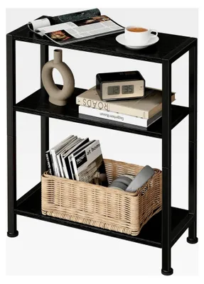 Produktbild von Beistelltisch, kleiner Tisch für schmale Räume, Nachttisch für Wohnzimmer, Schlafzimmer und Büro, Schwarz