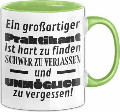 Produktbild von Prkatikant Abschied Geschenk Tasse Abschiedsgeschenk für Prkatikant Hart Zu Finden Schwer Zu Verlassen (Grün)
