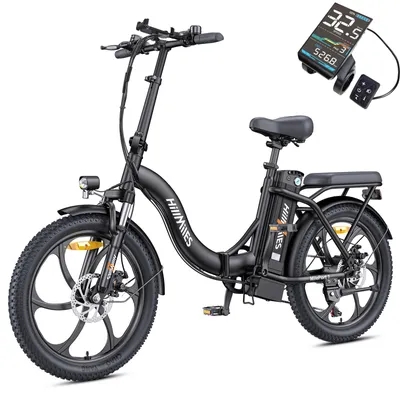 Image de HillMiles MilePort 1, vélo électrique pliable avec batterie 36V 13Ah, autonomie jusqu'à 80-100 km, pneus 20 x 3.0 pouces, 7 vitesses SHIMANO, moteur 250W et vitesse maximale de 25 km/h
